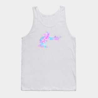 Girl Baseball Catcher Watercolor Aqua Pink Softball Player Tank Top